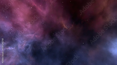 Cosmic Nebula Landscape With Deep Space Colors