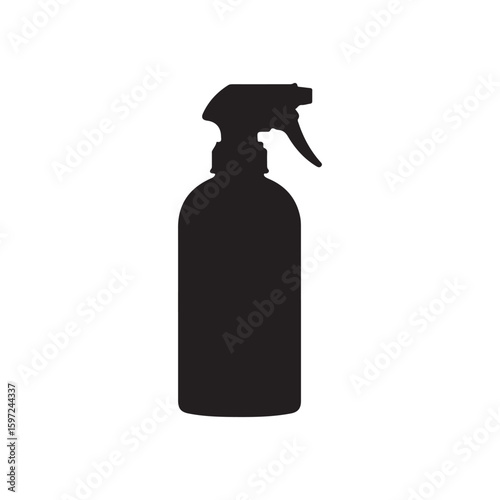 Hair water spray bottle silhouette vector flat illustration design on white background