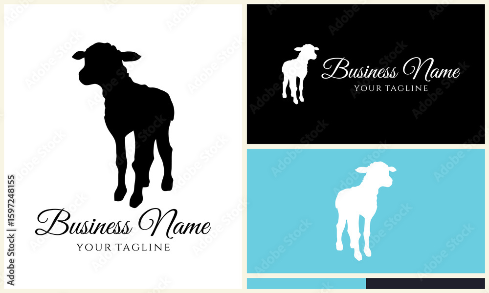 Obraz premium Lamb Silhouette Logo Design Variations.