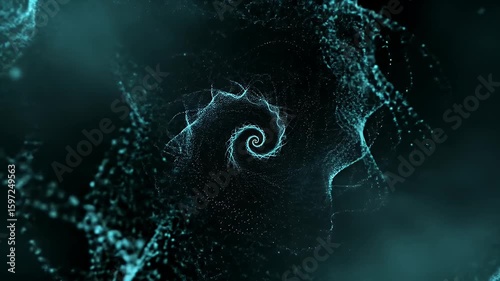 Teal spiral abstract visuals
