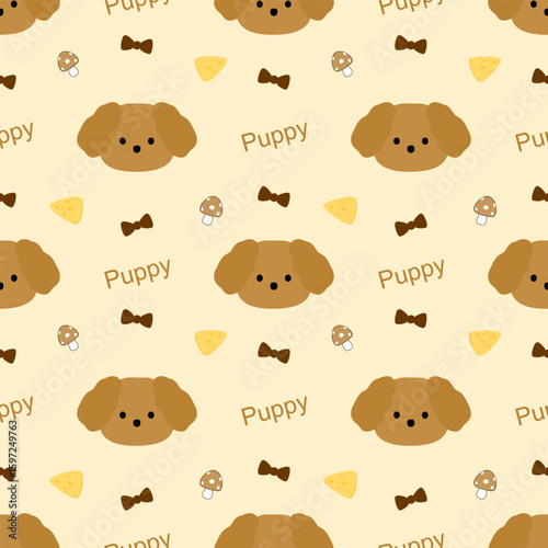 seamless pattern with puppy, fabric patterns, gift wrapping paper, notebook cover, phone case 