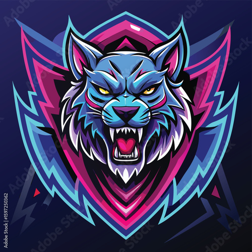 Mega set of sports, esports and mascot logos for teams and gamers. Sports, esports logos with mascots wild cats, beasts, animals, eagles, warriors, soldiers, heroes, games. Emblems for team and gamers