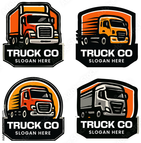 Four Unique Truck Company Logo Designs