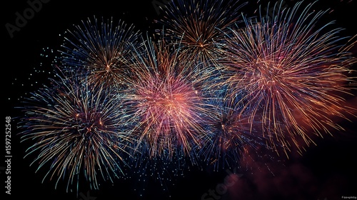 Spectacular fireworks lighting the night sky grand colorful explosions bright festive joyful atmosphere