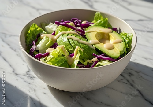 A fresh avocado salad for a healthy lifestyle, this low-calorie food is perfect for a balanced diet
