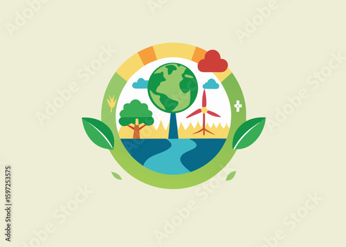 Planet earth s sustainable ecosystem with renewable energy