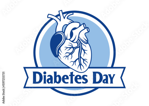 Heart health and diabetes awareness day logo