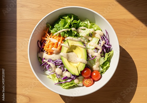 This vibrant salad food is a perfect low-calorie meal to eat for a healthy diet and balanced lifestyle.