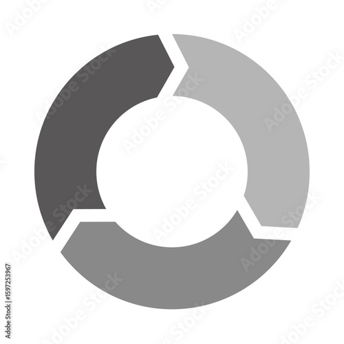 循環型プロセスを示す円形チャート図形3　サイクル図　循環矢印