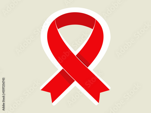 Red ribbon awareness symbol