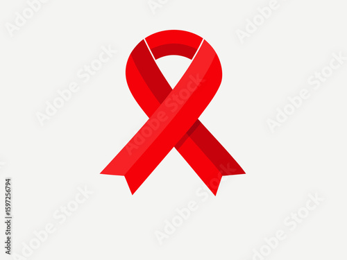 Red ribbon symbol for aids awareness and support