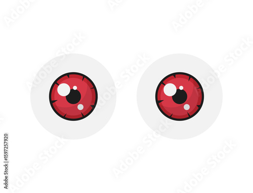 red eyeball set cartoon circle illustration decoration