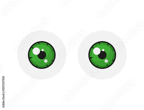 green eye or eyeball cartoon illustration clipart