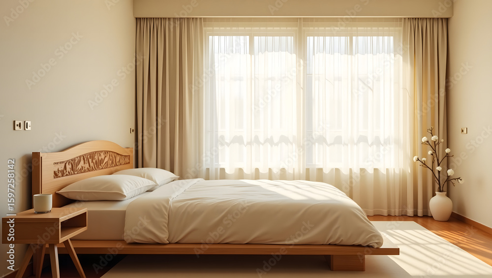 Fototapeta premium Modern Minimalist Bedroom Design