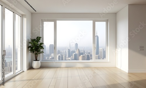 Minimalist Empty Room with Window View