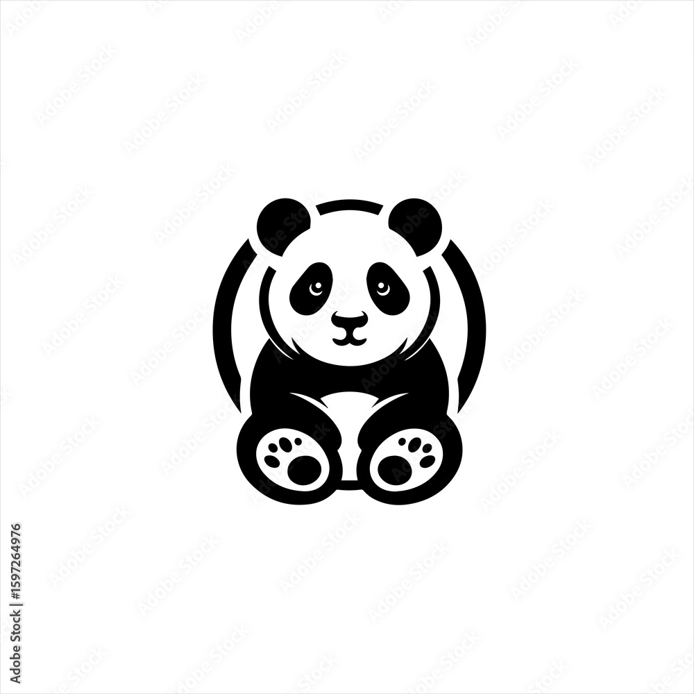 Obraz premium Cute Panda Logo Design Illustration.