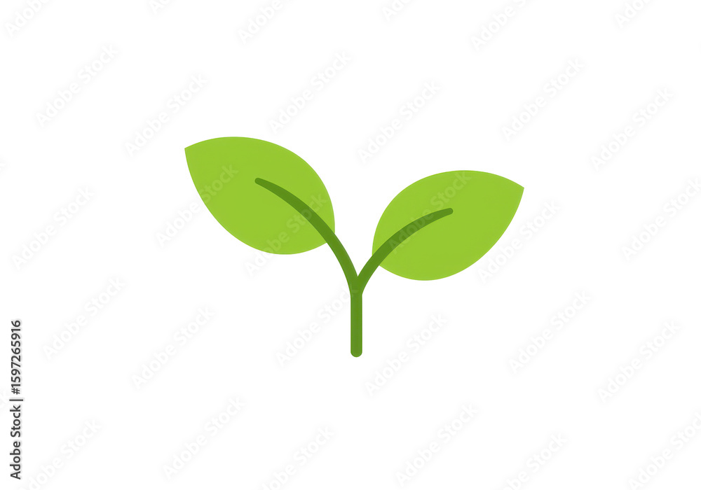 Fototapeta premium Fresh green leaves sprouting against a plain background, symbolizing growth and nature