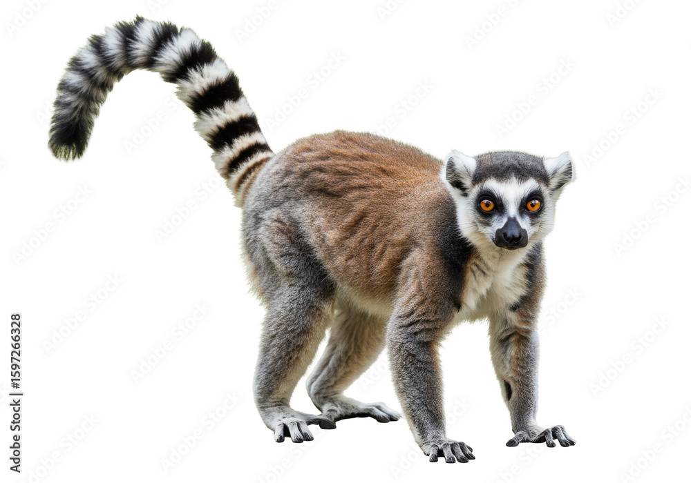 Obraz premium Curious lemur exploring its surroundings in a vibrant natural habitat