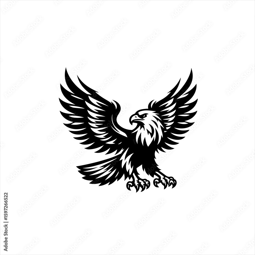 Obraz premium Majestic Eagle with Wings Spread Wide.