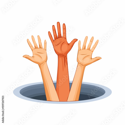 Hands reaching from darkness, visual metaphor for emotional struggle, trauma, and the need for support.
