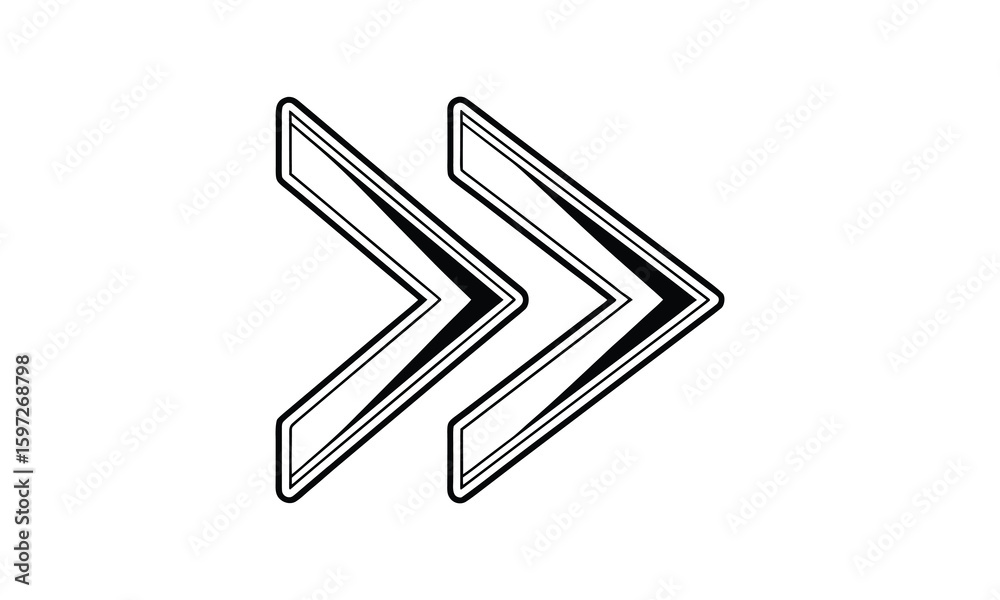 Obraz premium Fast Forward Direction Symbol