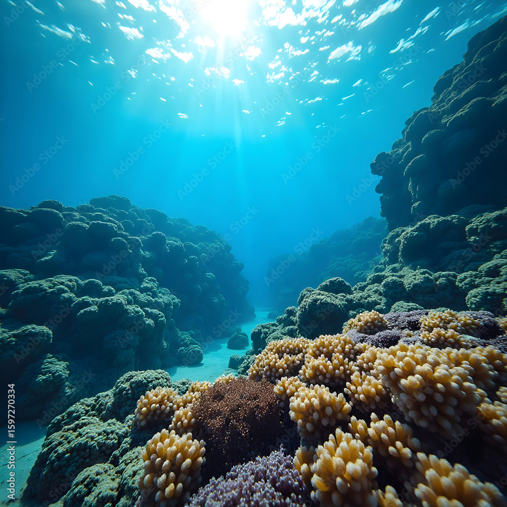 Obraz premium Beautiful scenery of the fascinating underwater world on the island of Bonaire Caribbean