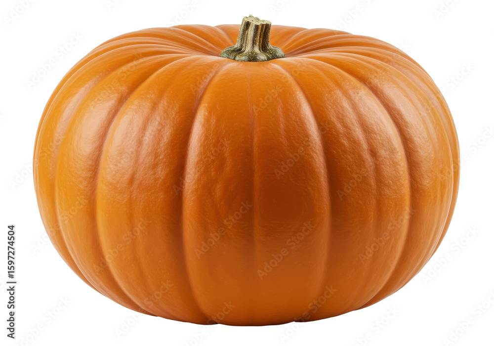 Obraz premium Vibrant orange pumpkin showcasing smooth texture, perfect for autumn decorations and culinary uses