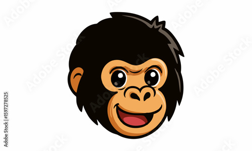 cute Gorilla  mascot cartoon illustration