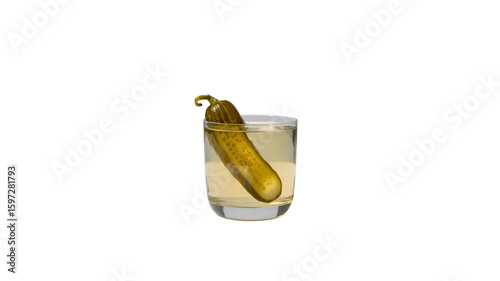 Refreshing Dill Pickle Martini Cocktail in Rocks Glass