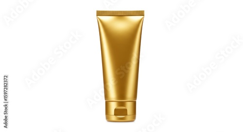 Gold tube cosmetic product packaging