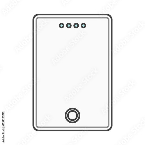 シンプルなモバイルバッテリー（スマートフォン充電器・パワーバンク）白色・ホワイト