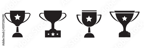 Trophy icon. Trophy cup, winner cup, victory cup vector icon. Reward symbol sign for web and mobile.
