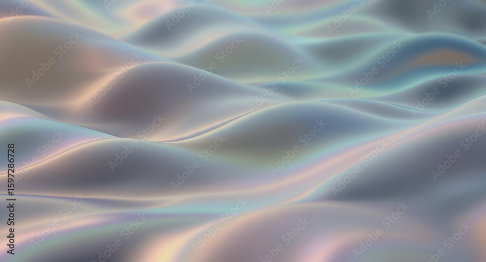 Obraz premium Smooth Abstract Wavy Surface with Subtle Pastel Colors Illustration