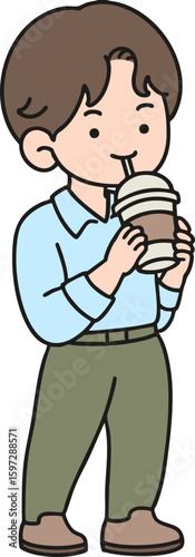 a man drinking coffee