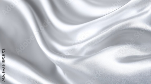 The soft white fabric cascades elegantly, creating gentle waves and textures that reflect ambient light, showcasing its luxurious and smooth surface.