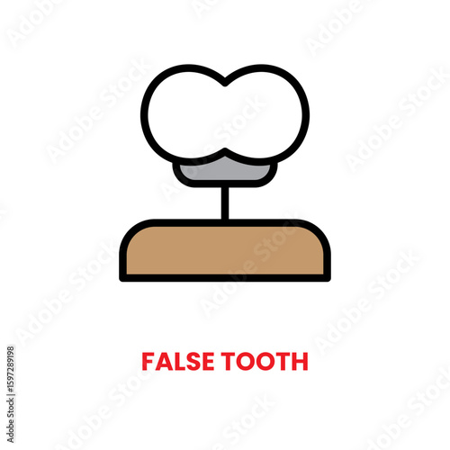 False Tooth icon, dental care, vector illustration, filled style, best used for web