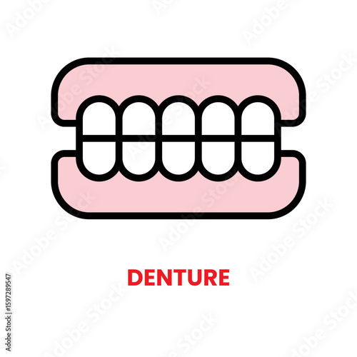 Denture icon, dental care, vector illustration, filled style, best used for web