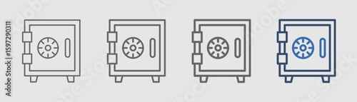 strongbox icon set outline