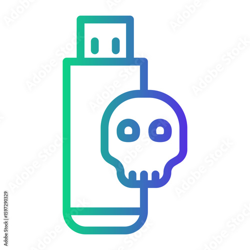 usb Line Gradient Icon