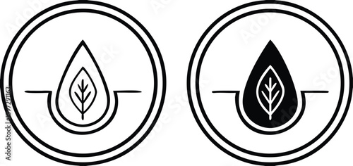 Labels Retinol. Black and White Vector Icons. Retinol Regulates Skin Renewal Process. Sticker for Cosmetic Packaging. Skin Care Concept
