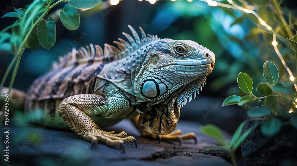 Obraz premium iguana on a tree