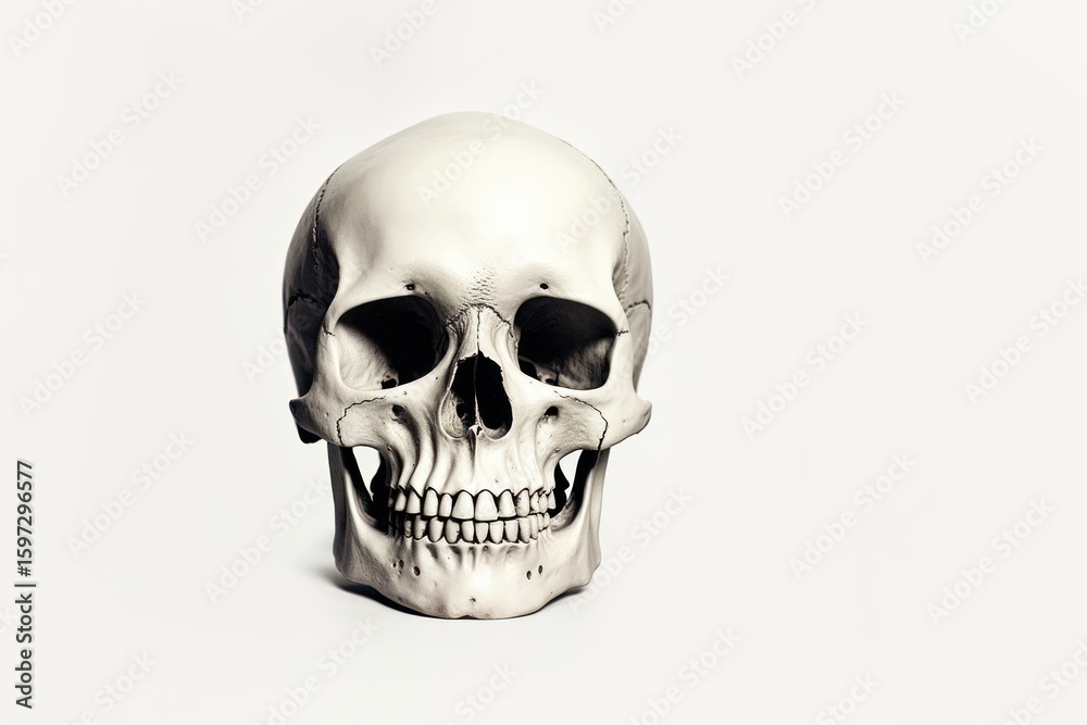 Fototapeta premium Realistic human skull illustration