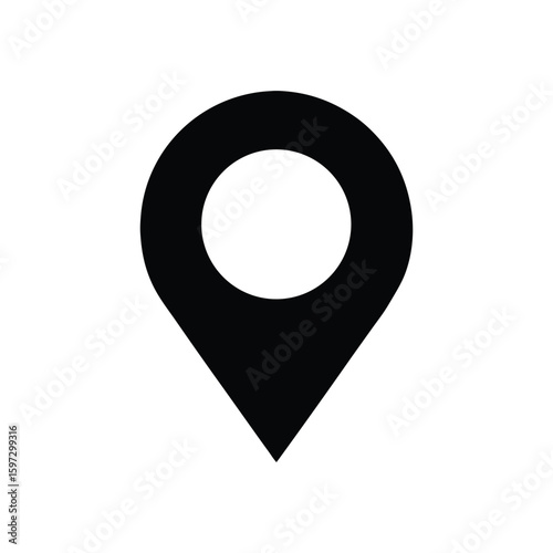 location map pointer icon, isolated on transparent background