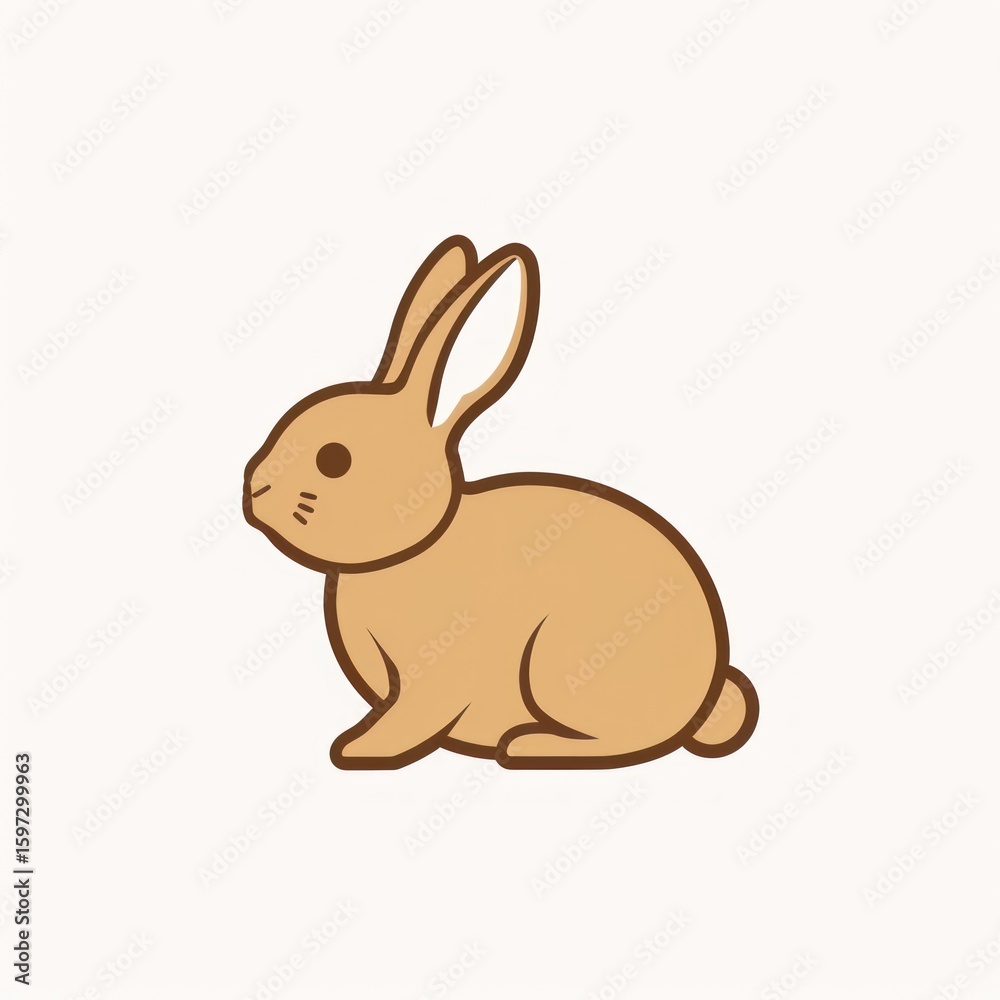 Obraz premium Simple cartoon rabbit