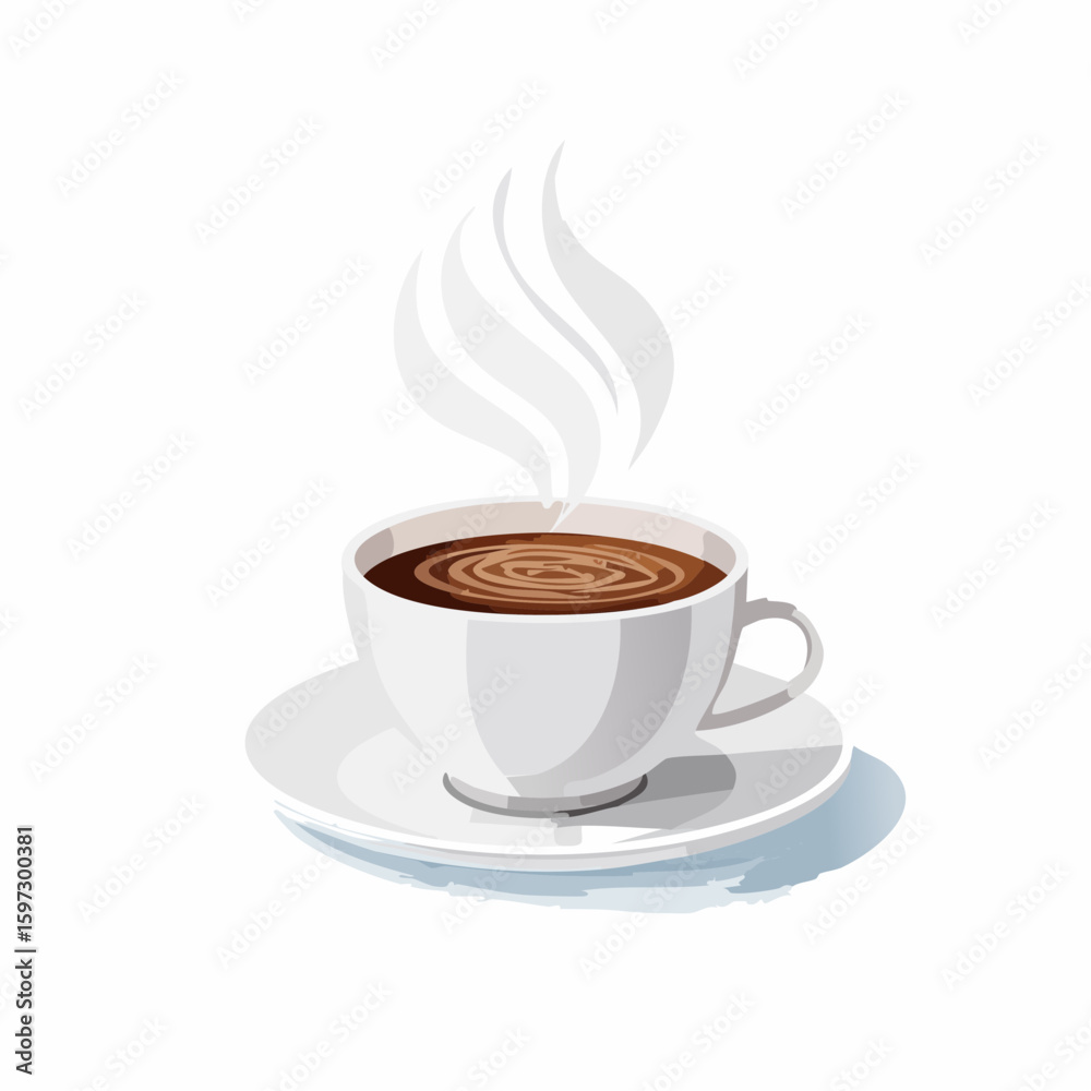 Obraz premium Coffee cup with smoke float up