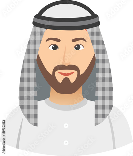 Arab Man Avatar:  Profile Picture for Business and Social Media