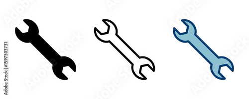 wrench icon vector isolated on white background. Wrench vector icon. Spanner symbol