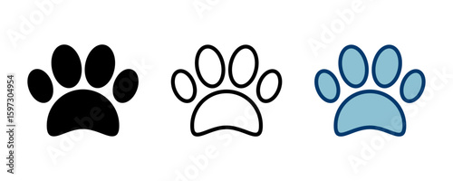 Paw icon vector isolated on white background. Paw Print icon