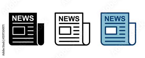 Newspaper icon vector isolated on white background. news paper icon vector