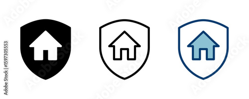 Home insurance icon vector isolated on white background. home protection icon